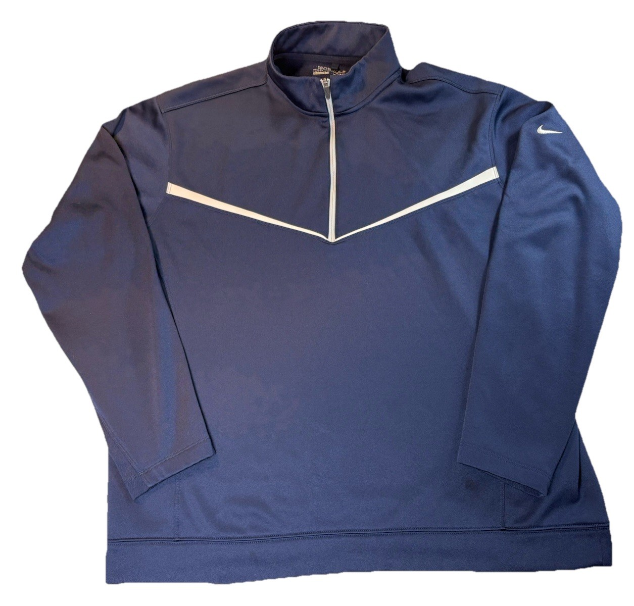 Nike Golf Tour Performance Men’s Large Blue Quarter Zip Pullover Therma-Fit gallery