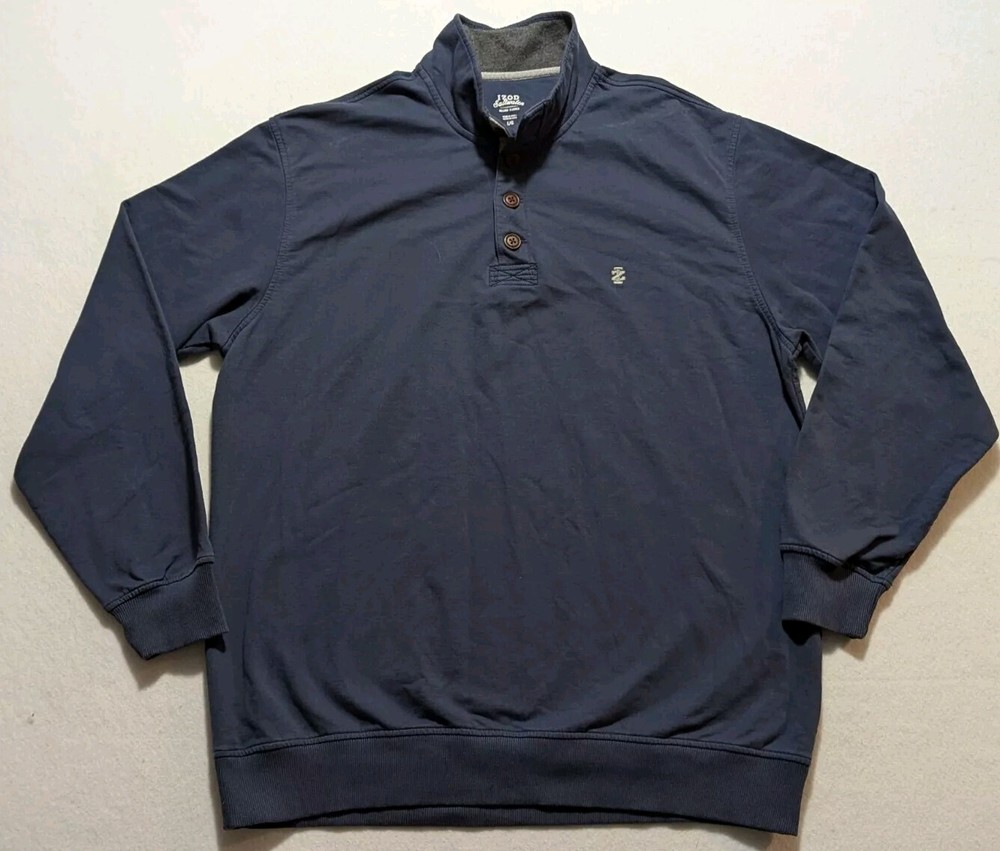 IZOD Saltwater Men’s Large Sweatshirt Pullover Relaxed Navy Blue Nautical