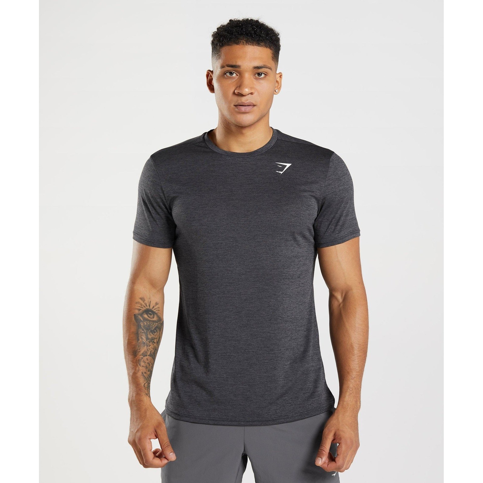 Gymshark Charcoal Grey Arrival Marl T-Shirt Short Sleeve Athletic Training XL gallery