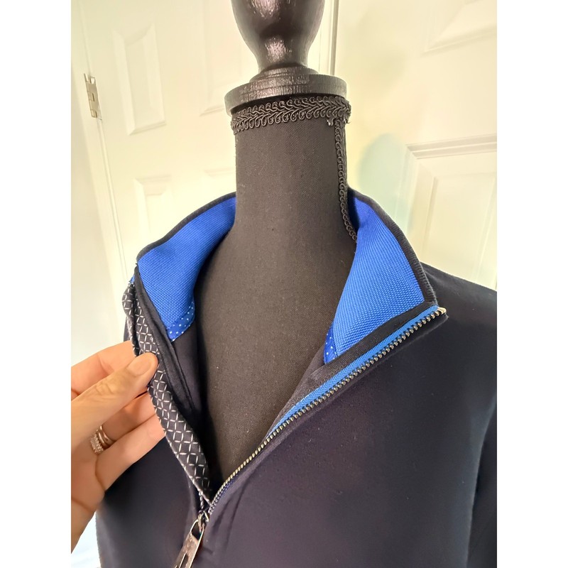 Ted Baker Navy Quarter Zip Pullover Sweater Lightweight Comfort Size Large Smart gallery