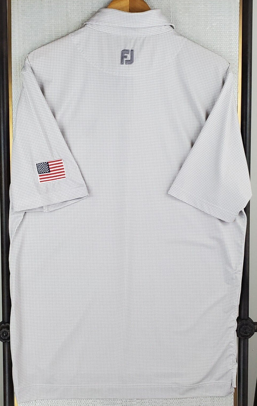 FOOTJOY Size Large Mens Gray Houndstooth Performance Polo Shirt NT Golf USA gallery