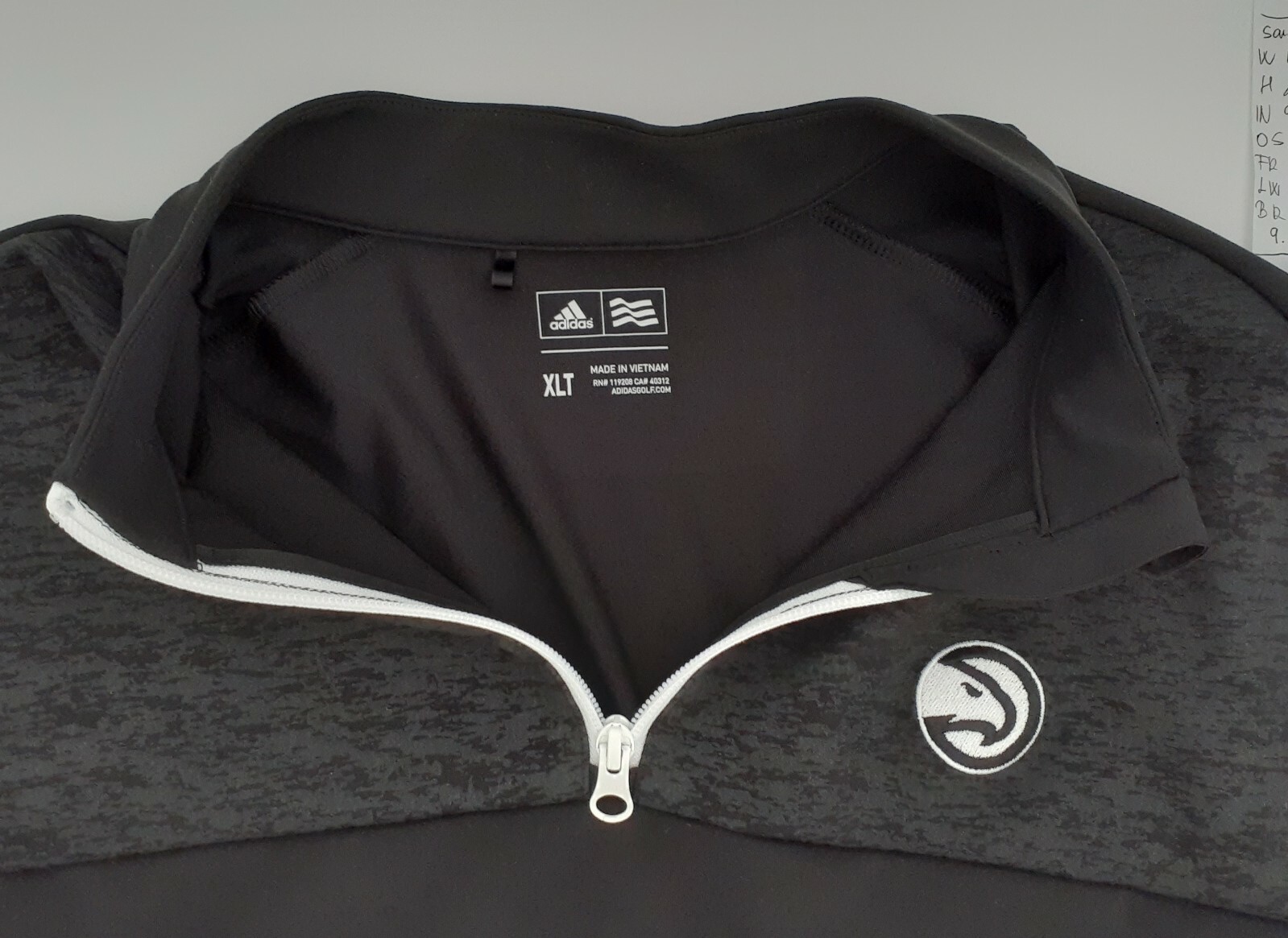 Adidas Mens Pullover Sweatshirt NBA Atlanta Hawks 1/4 Zip Black/Grey Sz XL gallery