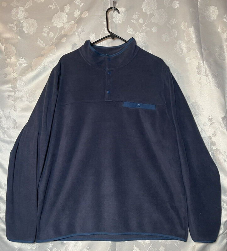 32 Degrees HEAT 1/4 Snap Arctic Fleece Sweater Men's XL Navy Blue LS Pocket NWT gallery
