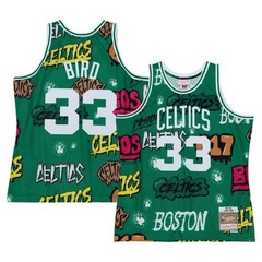 MENS MITCHELL & NESS SLAP STICKER SWINGMAN JERSEY CELTICS 1985 LARRY BIRD