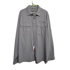 33,000 Ft Fishing Shirt Sz XL Ultra Lightweight Fabric Work Pockets Roll Tab