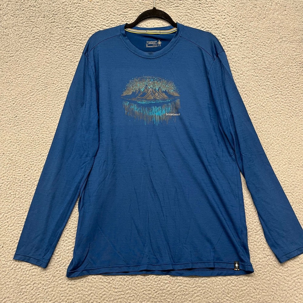 Smartwool Merino Sport 150 Shirt Mens XL Blue Wool Long Sleeve Outdoors Gorp