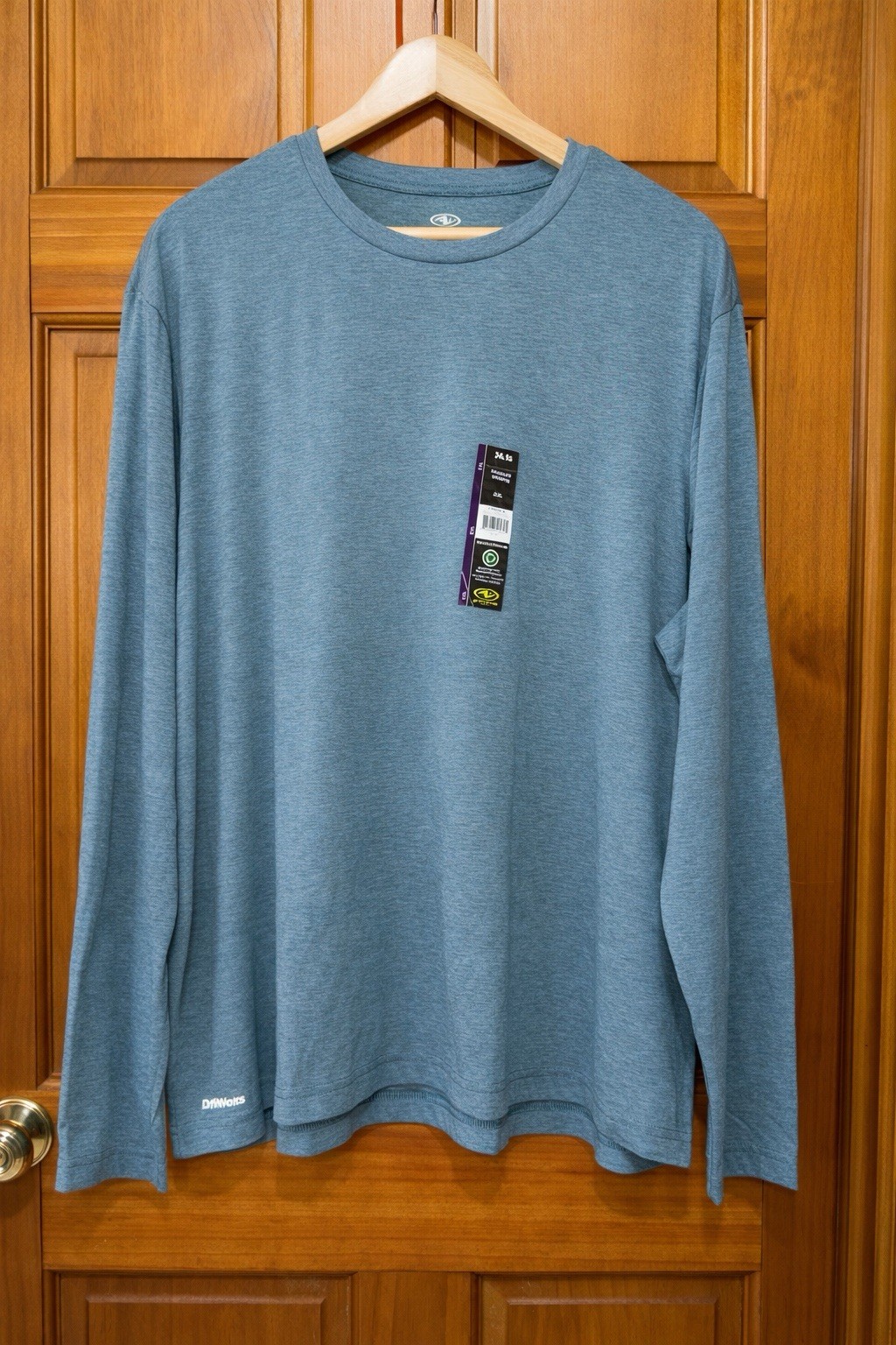 Athletic Works Men’s Tri-Blend Long Sleeve Tee - 2X – Blue/Teal – DriWorks – NWT gallery