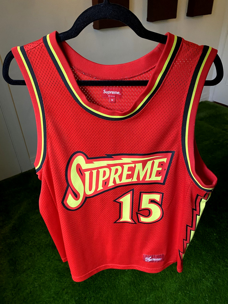 Supreme SS18 Bolt Basketball Jersey Men's Size Medium red