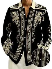 Mens 5XL BIG Long Sleeve DRESS – Casual Shirt New 2025 BLACK & WHITE