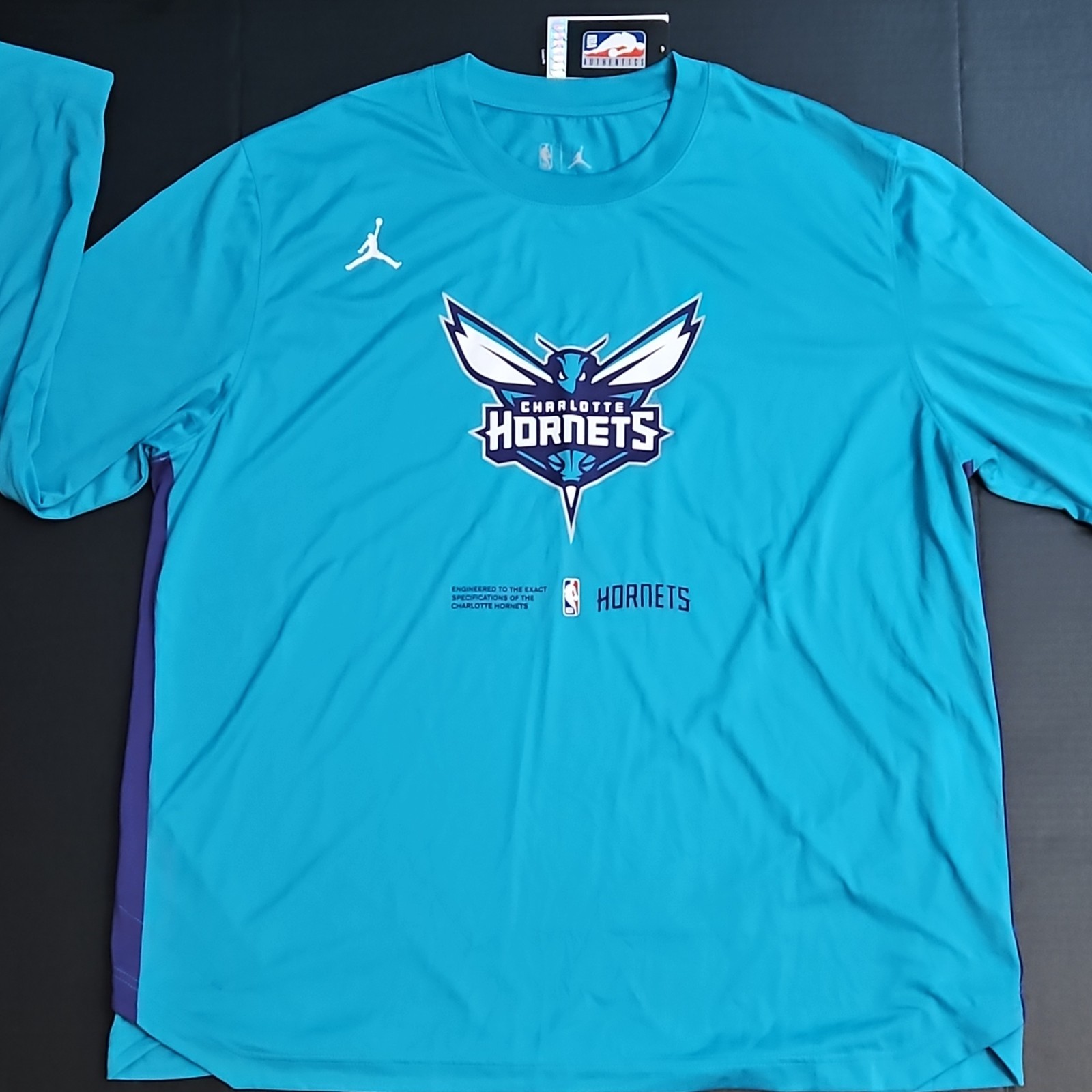 Jordan Dri-FIT NBA Authentics Charlotte Hornets Long Sleeve Teal XXL Nike NWT gallery