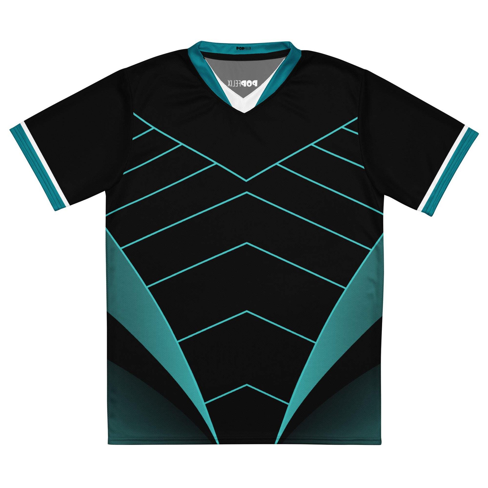 Men's Eastern Blue Pattern Recycled PopFelix Designer Sports Nightclub Jersey gallery