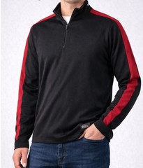 Eddie Bauer EBTEK Resolution 1/4 Zip Pullover Men’s Large Black & Red Polyester
