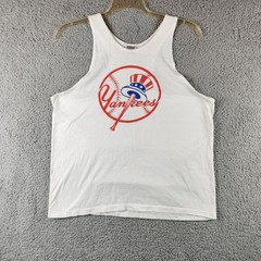 Vintage New York Yankees Shirt Mens Large White Nike Tank Top MLB 80s 90s USA