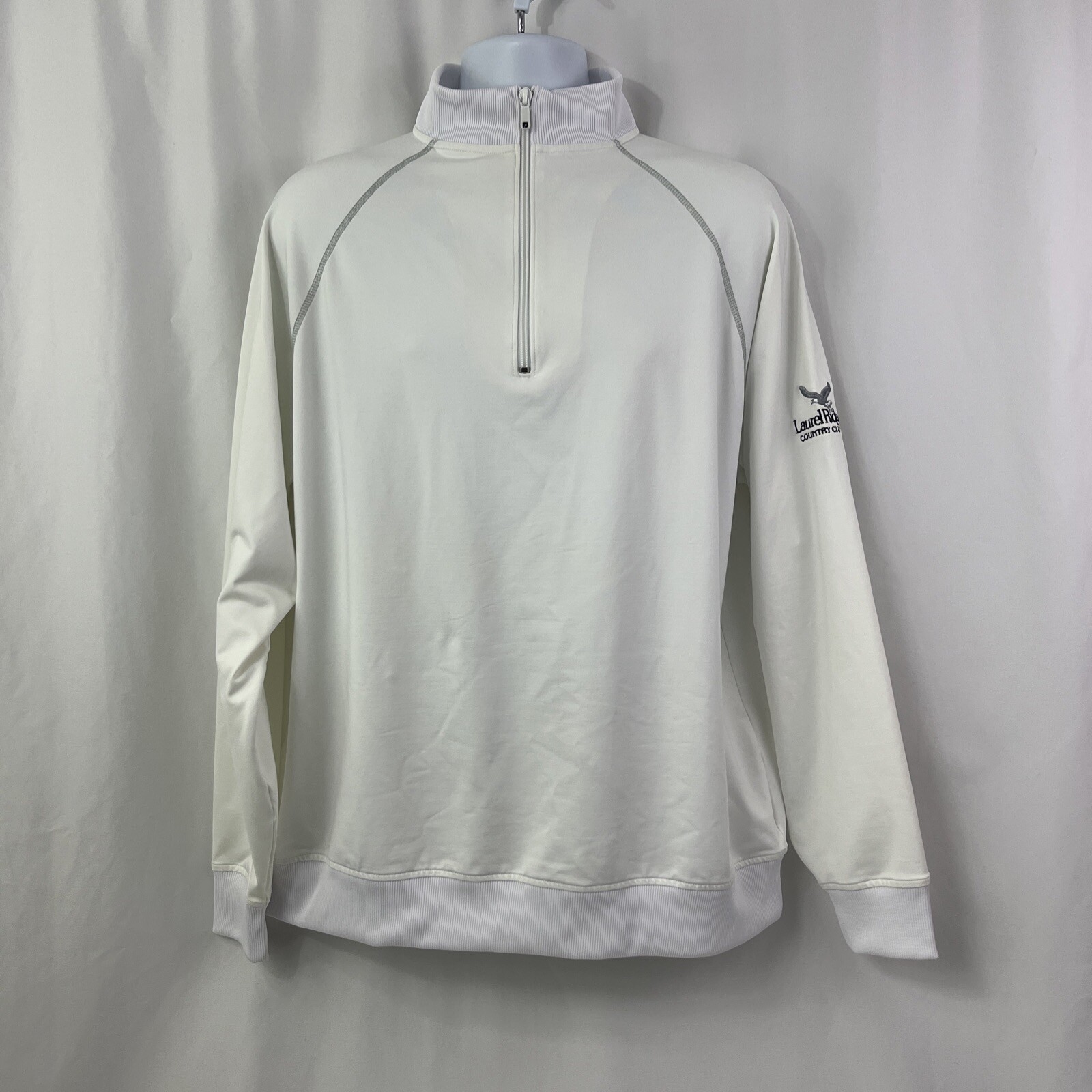 Footjoy 1/4 Zip White Cream Pullover Shirt Laurel Ridge Country Club Sz L gallery