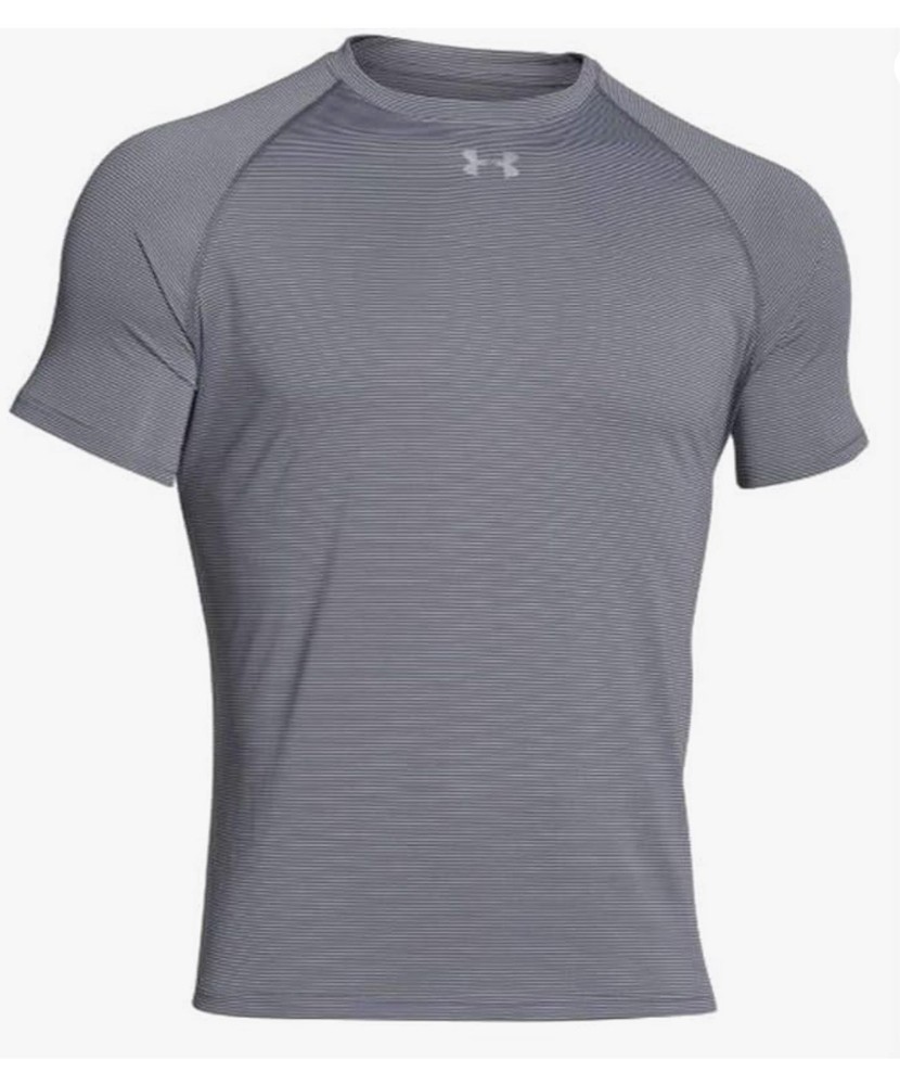 Under Armour Men's Stripe Tech Locker Tee 1276222-041 Grey Size-Small