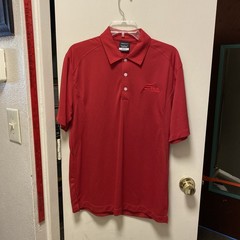 Nike Gulf Mens Med Red Dri-fit 3 Button NWT