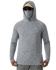 Men’s UPF 50+ Fishing Shirt Sun Hoodie with Detachable , Long Sleeve UV Rash …