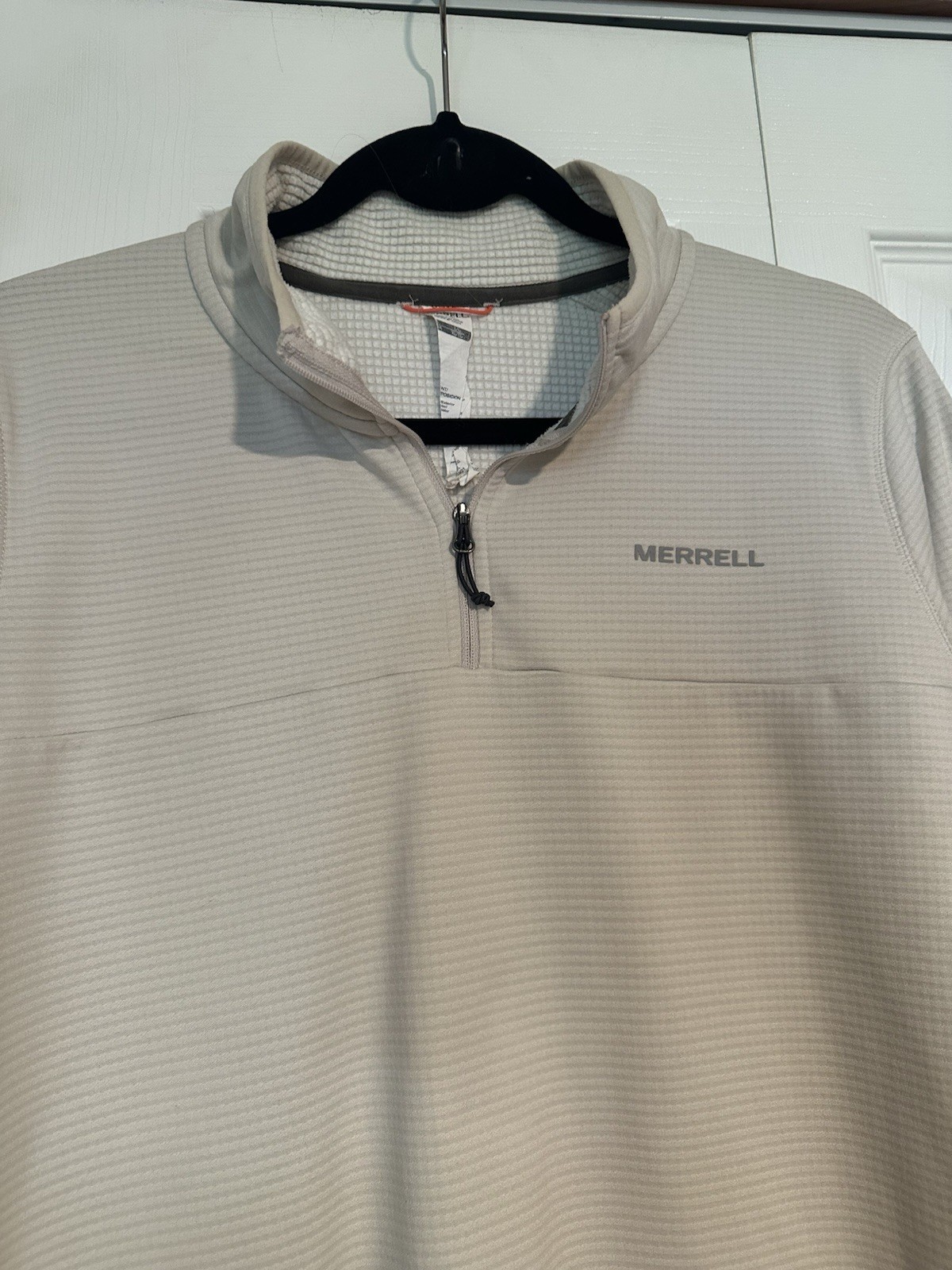 Merrell Women’s L Beige 1/4 Zip Mock Neck Pullover Long Sleeve Polyester gallery