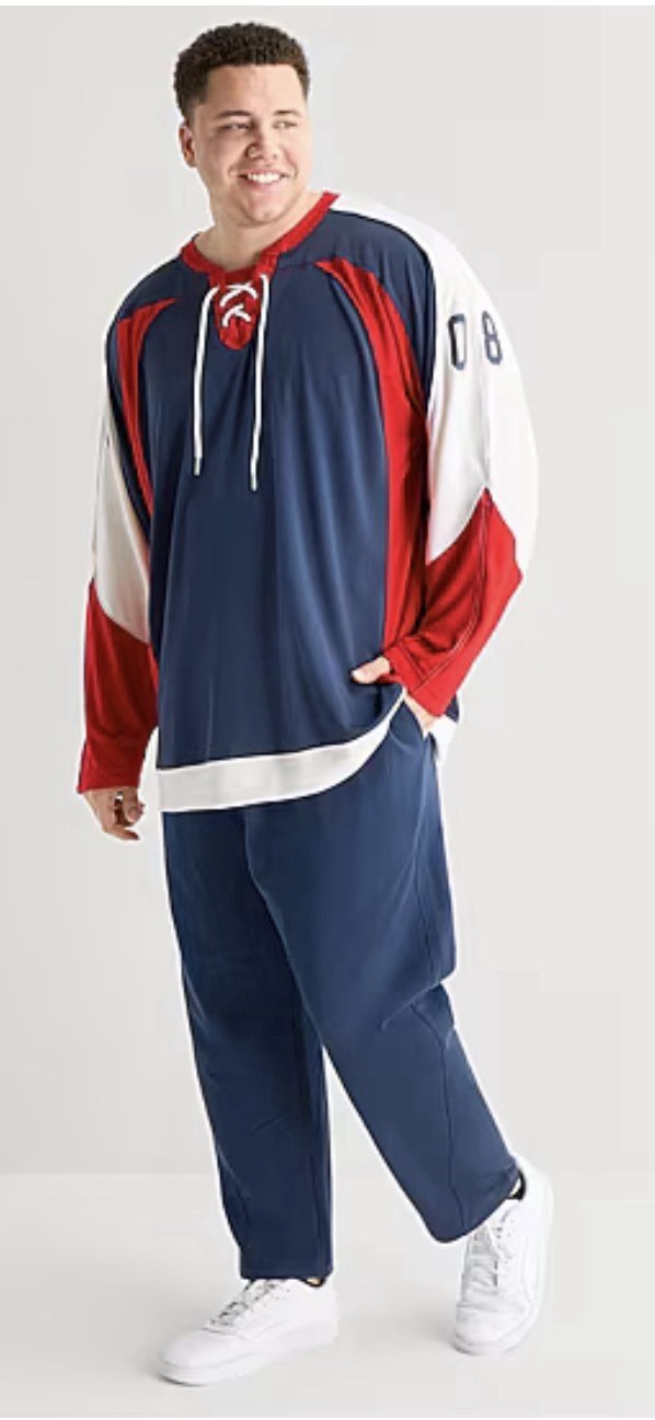 Xersion Mens Y Neck Long Sleeve Moisture Wicking Big and Tall Jersey gallery