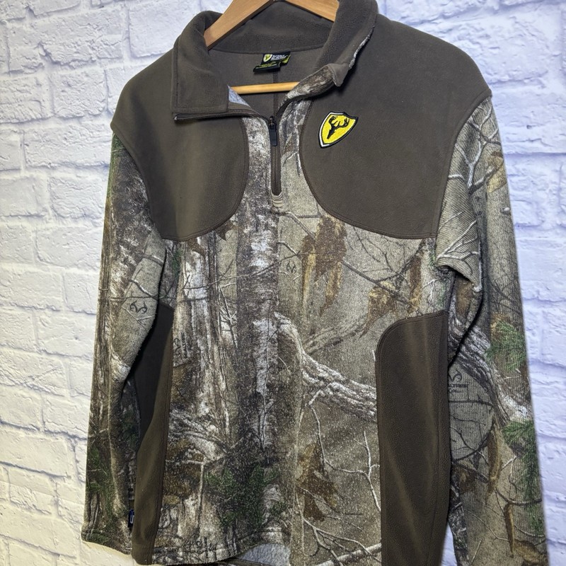 Scent Blocker Fleece Pullover Mens Medium Camo 1/4 Zip Hunting Sweatshirt Hunt gallery
