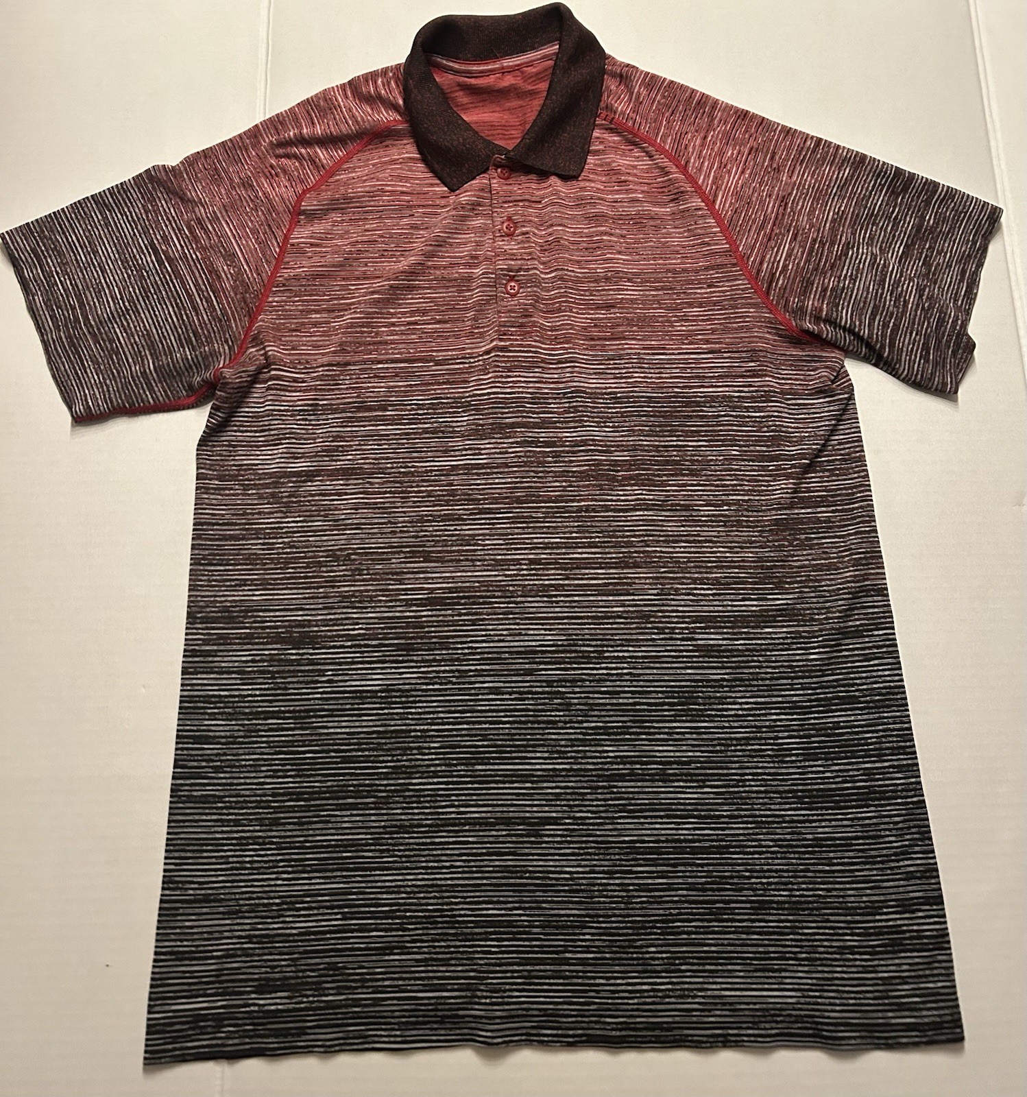 Lululemon Metal Vent Tech Polo Dark Red / White / Obsidian / Black Size Large gallery