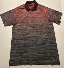 Lululemon Metal Vent Tech Polo Dark Red / White / Obsidian / Black Size Large