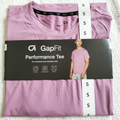 New Mens GapFit Performance T Shirt Size Small S Gap Mauve Quick Dry Stretch