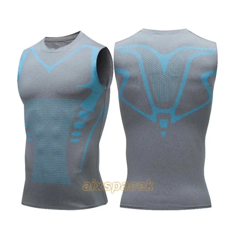 Men Sport Vest Slim Fit High Elasticity O-Neck Quickdrying Sleeveless. gallery