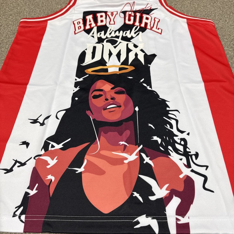 Headgear Classics - AALIYAH x DMX Basketball Jersey, White, Size M, NWT! gallery