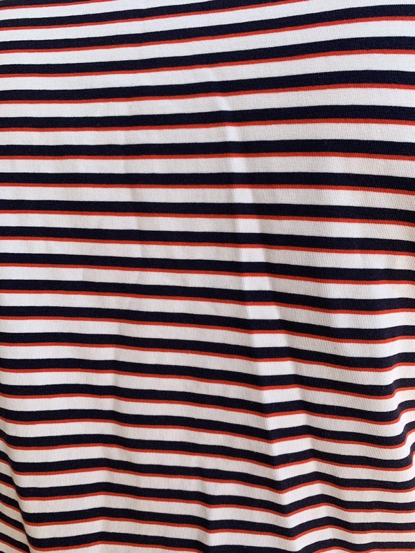 New Lululemon 5 Year Basic Shirt Short Sleeve Navy Red White Stripe Nautical XL gallery