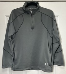 Under Armour All Season Gear Grey Loose 1/4 Zip Pull Over Zipper Pockets Medium