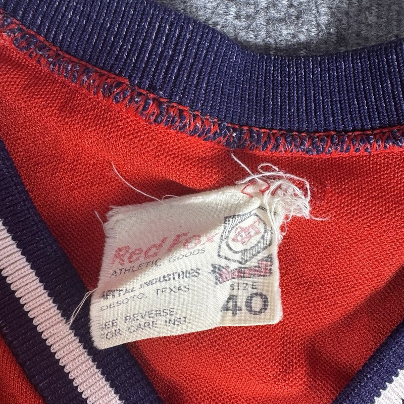 Vintage 70s Red Fox Baseball Jersey Size 40 Red Western Embroidered #34 gallery