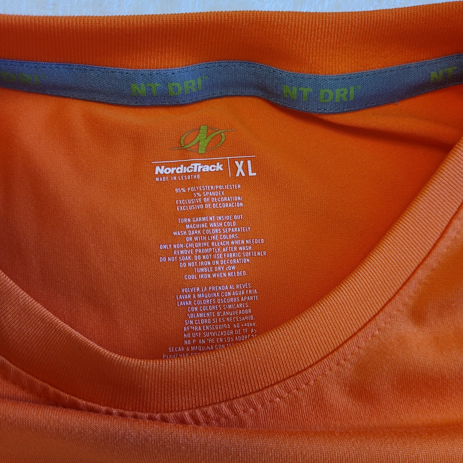 NordicTrack Orange Crewneck Shirt Men's Size XL Short Sleeve Polyester Spandex gallery
