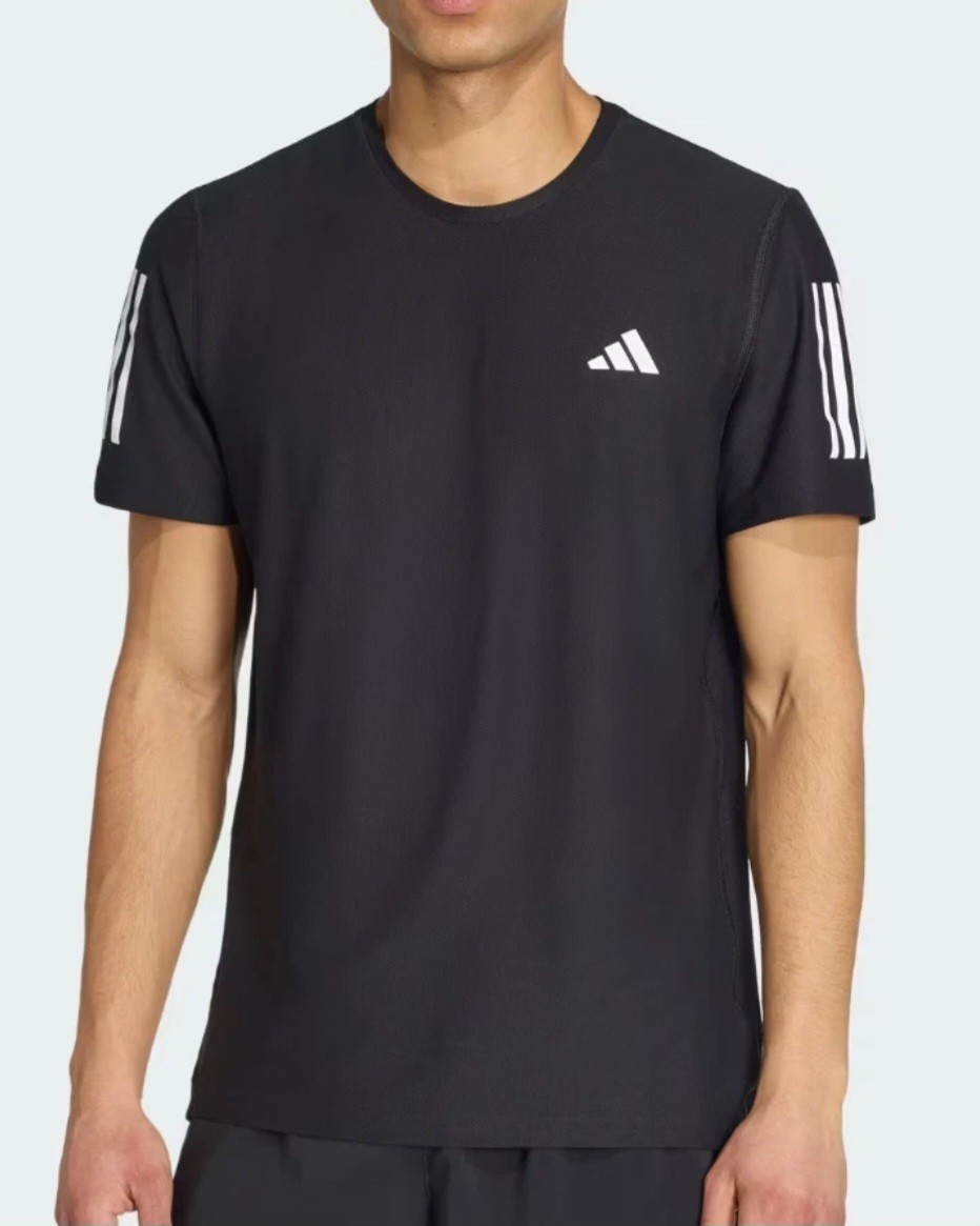 adidas Mens Own the Run B Tee Running Lightweight Reflective Black IN1500 Large gallery