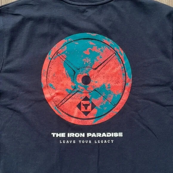 NWT Under Armour Project Rock Iron Paradise Leave Your Legacy Loose Fit T-Shirt gallery