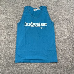 Vintage 1988 Budweiser King Of Beers Tank-Top Small 18×28 Blue Single-Stitch