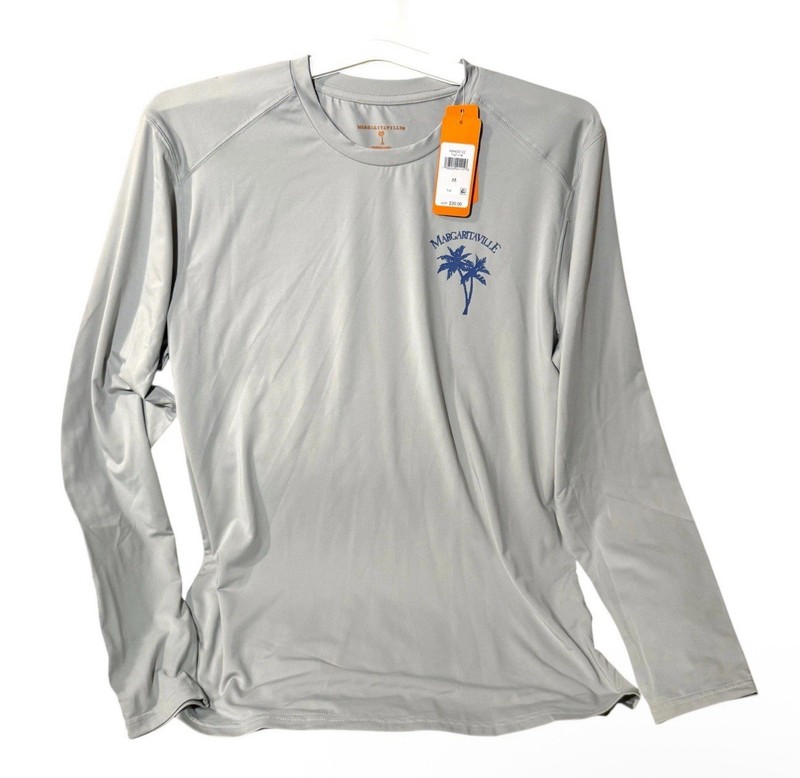 Margaritaville UPF 50 Water Resistant Moisture Wicking Long Sleeve Shirt Gray S gallery
