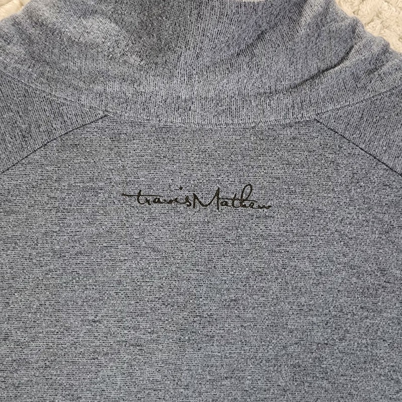 Travis Mathew Cloud 1/4 Zip Pullover Men's XL Blue Gray Stripe Golf Performance gallery