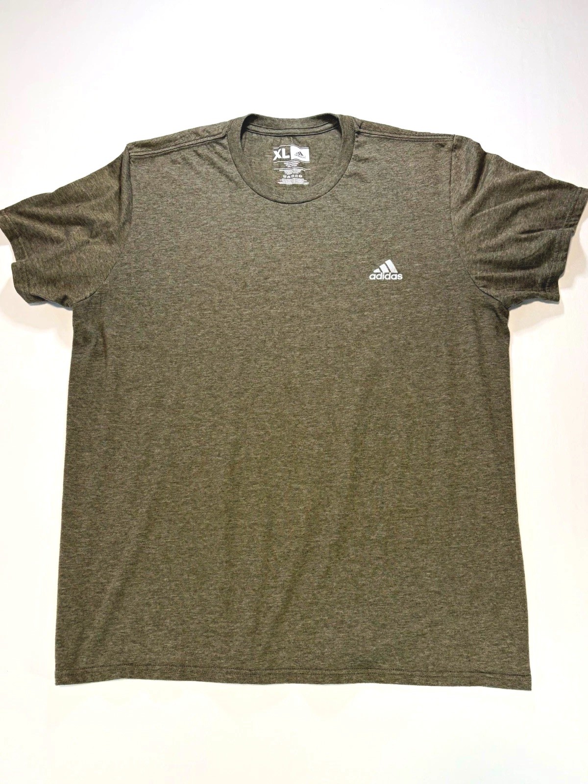 ADIDAS Men’s Standard Crew Neck Logo T-Shirt Army Green Heather Size XL gallery