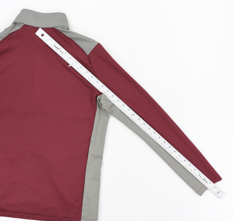 KJUS David Midlayer Half-Zip Pullover Mens Medium Red Gray Stretch Long Sleeve gallery