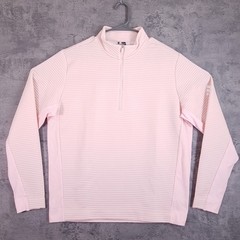 ADIDAS ULTIMATE365 DWR Textured 1/4 Zip Pullover Golf Sweater Mens LARGE Pink