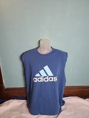 Vintage Adidas Tank Top Shirt Men’s XL Navy Logo Graphic Made USA 90s Sleeveless