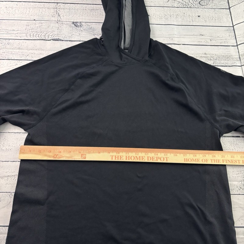 Fabletics Long Sleeve Nylon Poly Hooded Athletic T Shirt Men's XL Black gallery