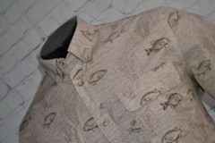 44034-a Chaps Ralph Lauren Fishing Shirt Camping Tan Size Medium Adult Mens