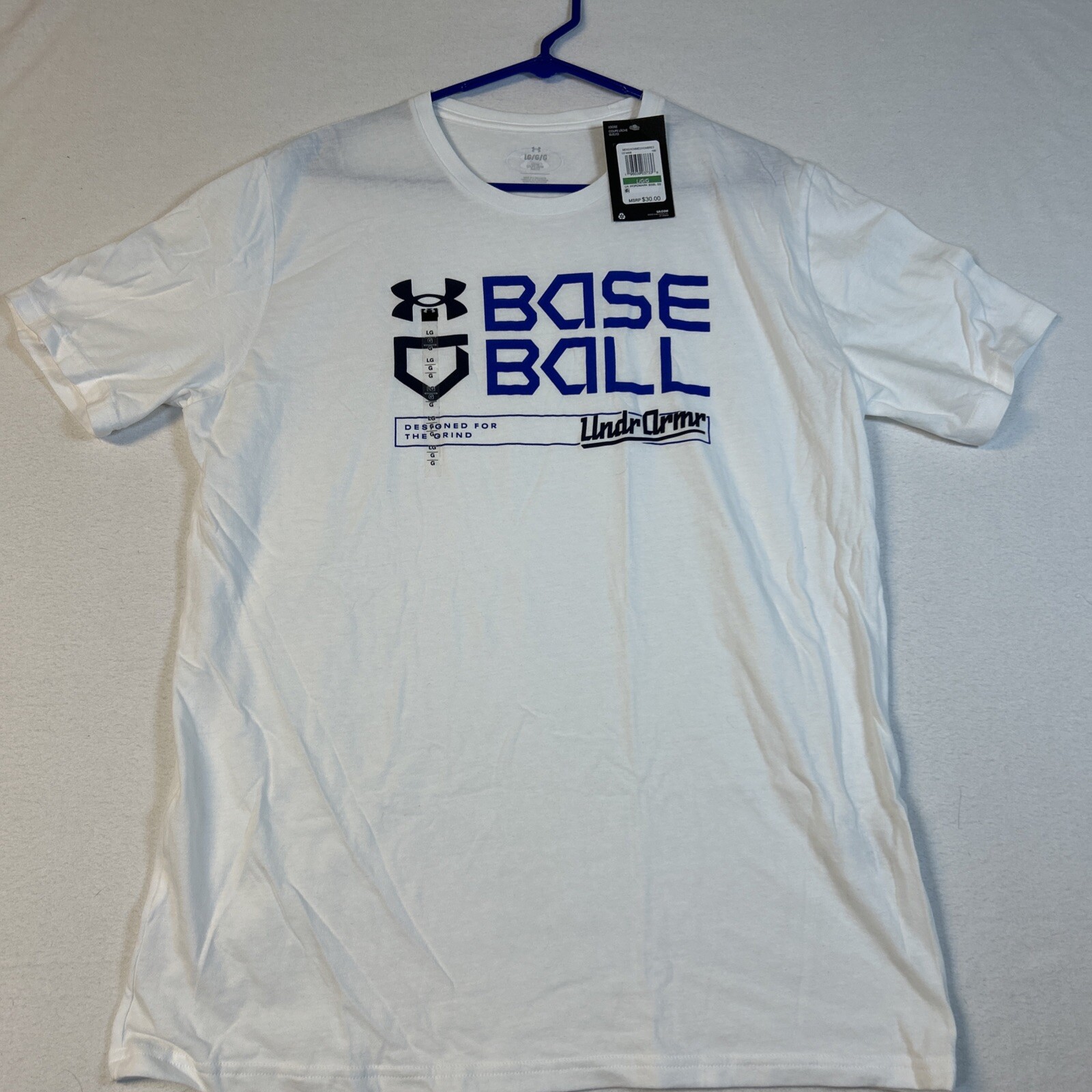 Under Armour Woodmark Baseball Short Sleeve Tshirt Mens Large 1374008-100 White gallery