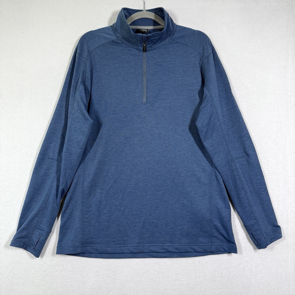 Kuhl Shirt Mens Large 1/4 Zip Pullover Hiking Outdoor Tencel Blend Thumbholes