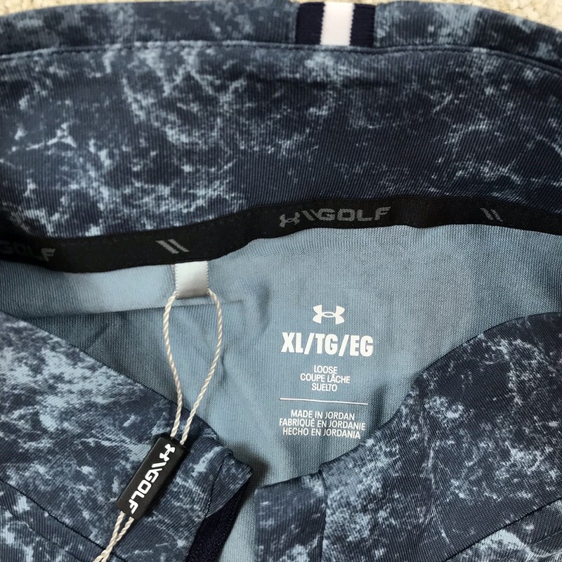Under Armour 1/4 Zip Golf Pullover Printed Abstract Mens XL New Blue gallery