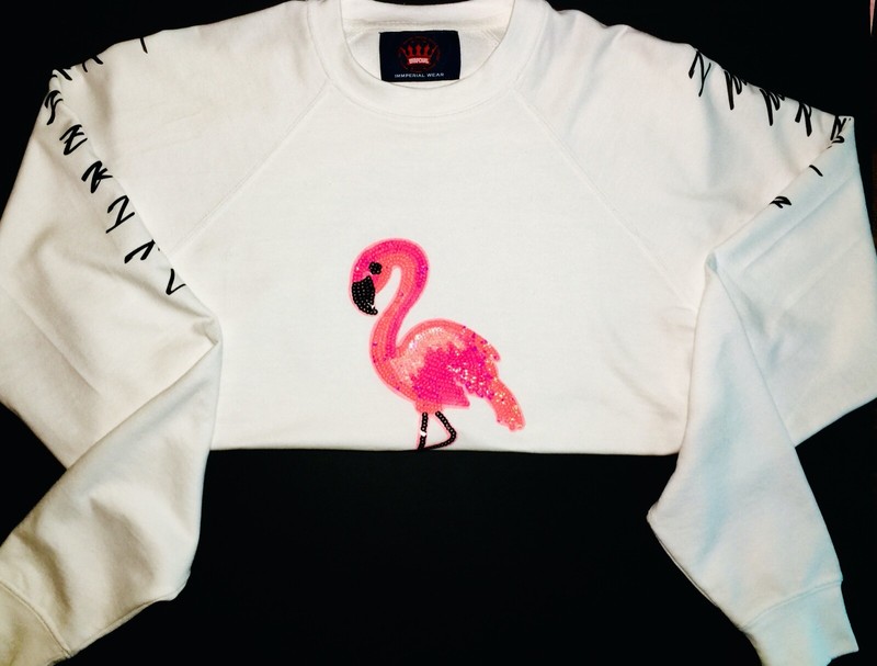 Lightweight Loopback Terry Crew Female Flamingo Sweatshirt gallery