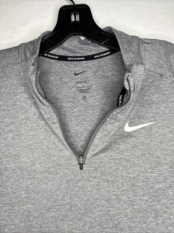 NIKE Stride 1/4 Zip Gray Running Pullover Athletic Shirt Size Large gallery