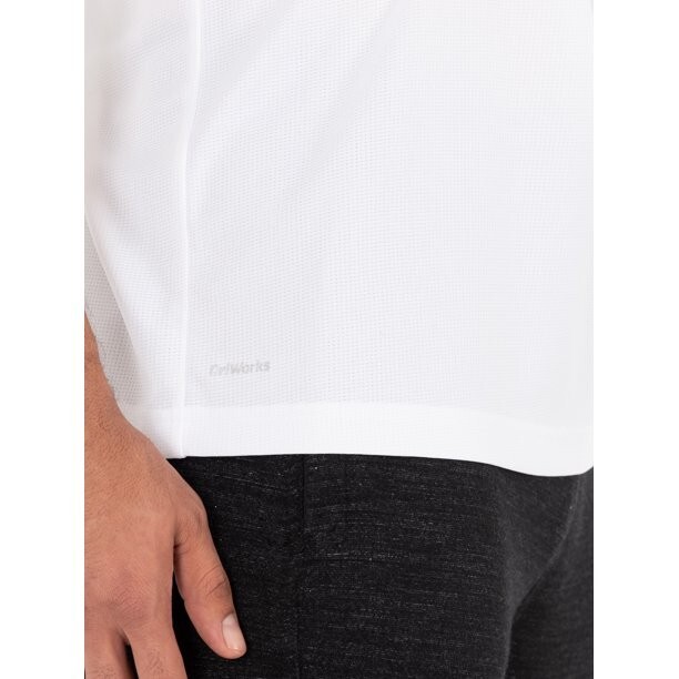 Athletic Works Men's Core Quick Dry Short Sleeve T-Shirt, White, Small gallery